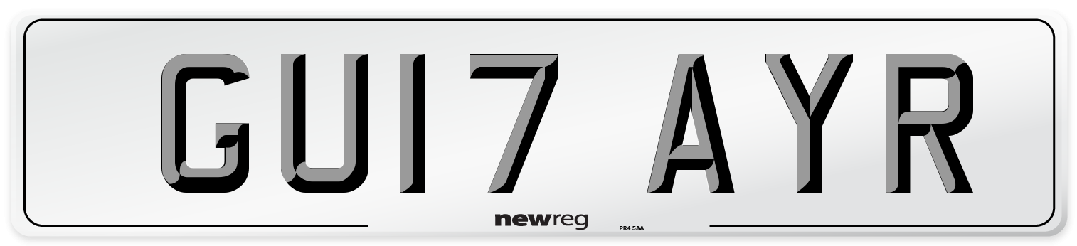 GU17 AYR Number Plate from New Reg